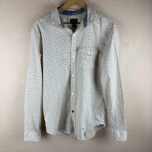 CPO Printed Cotton Button-up Shirt Cream Mens size medium